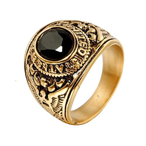 HAMANY - Anillo para hombre, acero inoxidable, 57, acero
