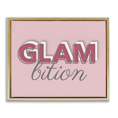 Image of 'Chic Glambition Typography Trendy Fashion Text'| Floating Frame Canvas Art