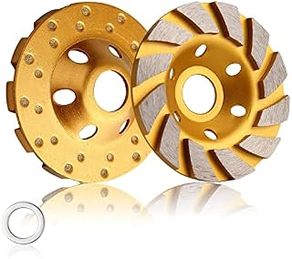 4 Inch Concrete Stone Ceramic Turbo Diamond Grinding Cup Wheel,12 Segs Heavy Duty Angle Grinder Wheels for Angle Grinder (Yellow)