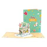 Weyttoo Greeting Card 3D Pop-up New Baby Greeting Card, Baby Shower Card, Fairy Bless Baby Pram Cong