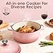 Cast Iron Dutch Oven Pot With Lid - AIVIKI 5QT Enameled Dutch Oven for Bread Baking With Cotton Potholders - Heavy- Duty Cookware Across All Cooktops, Wedding Registry Ideas & Gifts, Pink