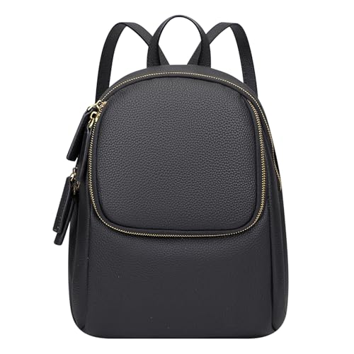 Image of Over Earth Genuine Leather Backpack for Women Small Daypack Purse Casual Fashion Backpacks(O218E Black)