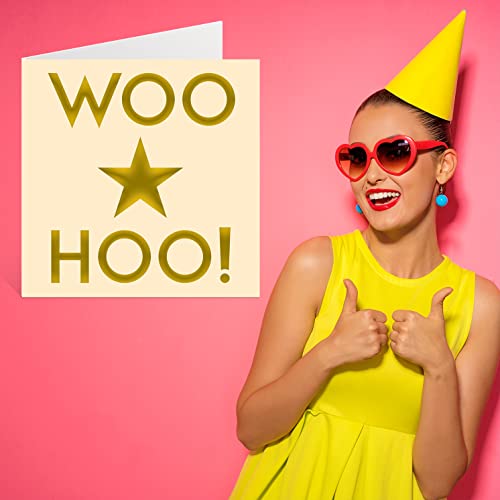 Congratulations Cards For Men And Women - Generic Congrats - Woo Hoo! - Passed Exams - Driving Test - Good Luck In Your New Job Card, 5.7 X 5.7 Inch Greeting Cards, Funny Leaving Gifts Well Done Card #TOP6