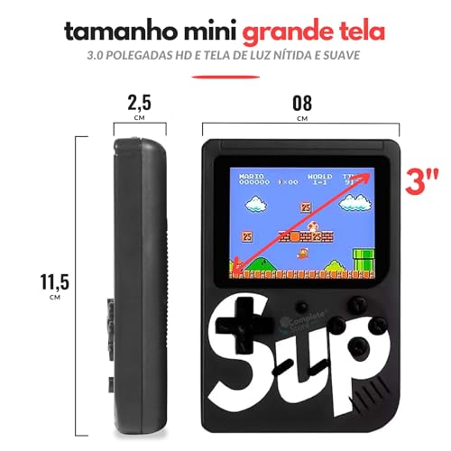 Mini Game Portátil SUP Game Box Plus: 400 Jogos na Memória Originais Pré-Carregados - Diversão Garan