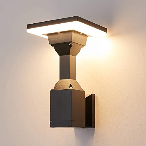 12W LED Outdoor External Wall Sconces Light Waterproof Fixture Door Gate Side Surface Mount Lamp Square Warm White