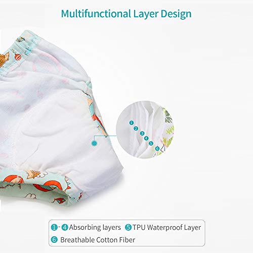 2 Pcs Calças de Treinamento Roupa Interior 6 Camadas de Algodão Respirável Criança Potty Roupa Inter