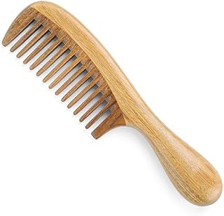 Onedor Handmade 100% Natural Green Sandalwood Hair Combs - Anti-Static Sandalwood Scent Natural
