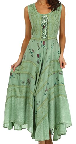 Preisvergleich Produktbild Sakkas 22311 Garten-Göttin-Korsett-Art-Kleid - Spearmint - L / XL