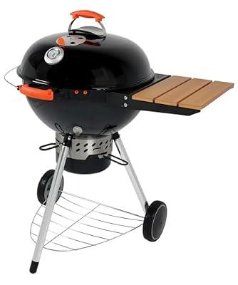 ProQ Charcoal Kettle BBQ Grill with Side Table (Rodeo ST-57), 22" – Charcoal Barbecue Grill - Outdoor Smokers and Grills – BBQ with Smoker