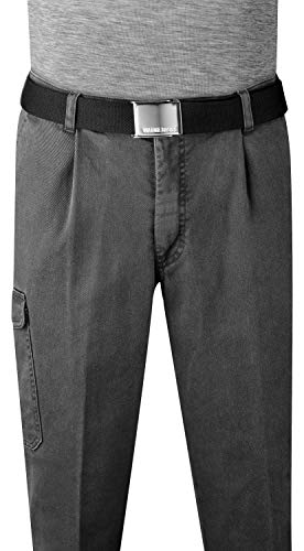 VINTAGE BASICS Unisex Stoffgürtel 130cm lang - 3,8cm breit - Herren und Damen Gürtel - Stufenlos verstellbarer Canvas Belt - Metallschnalle Schwarz