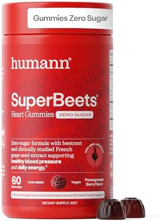 HumanN SuperBeets Heart Gummies Zero Sugar - Beet Gummy with Ener...