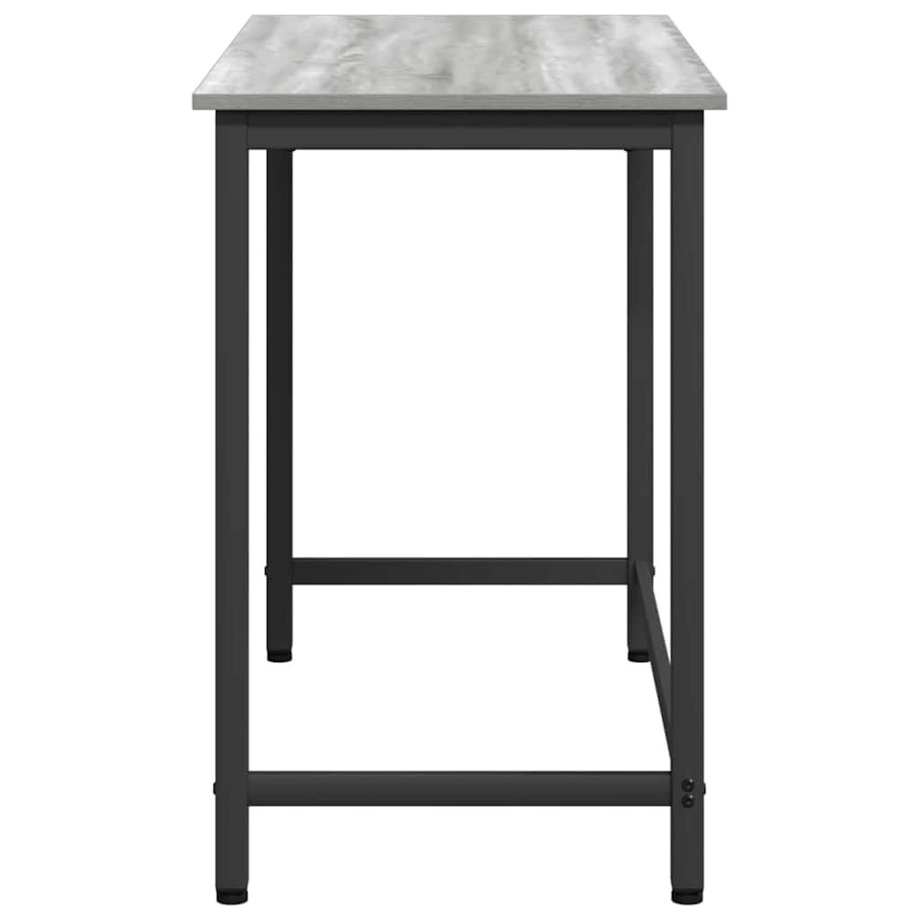 Mesa de trabajo regulable en altura 80 x 50 x 76,5 cm, mesa de ordenador de madera y estructura de acero, mesa de oficina multifuncional para el hogar, oficina, sonoma gris