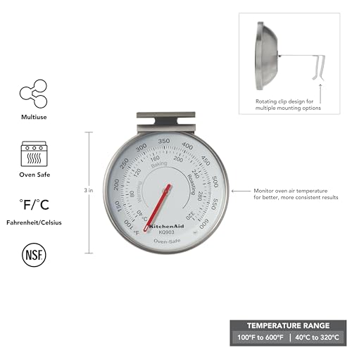 Image of KitchenAid KQ903 3-in Dial Oven Thermometer, TEMPERATURE RANGE: 100A‚F to 600A‚F, Black
