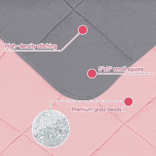 Image of yescool Weighted Throw Blanket 5lbs, 36 inch x 48 inch, Pink Grey