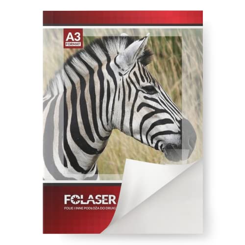 Netuno 10 hojas de lámina autoadhesiva blanco brillante A3 420 x 297 mm Folaser papel adhesivo laser película imprimible para impresoras láser copiadora etiquetas pegatinas precios oficina rótulos