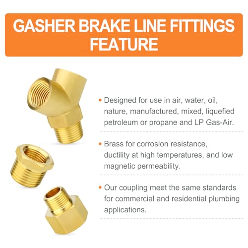 Image of GASHER 2PCS Brass Pipe Fitting Male Branch Tee Y Adapter 1 /2 inch NPT Female x 1 /2 inch NPT Female x 1 /2 inch NPT Male
