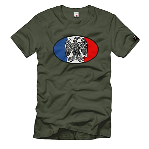 T-shirt militaire Aigle vêtement kaki olive écusson drapeau XXL