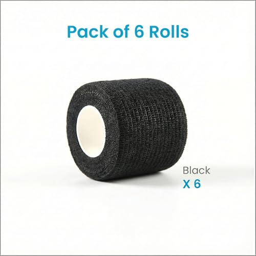 Image of WePet Pet Wrap, Self-Adhesive, Only Sticks to Itself, Non-Woven Tape for Dog Legs, Paws, Wounds, First Aid Cohesive Gauze for Horse, Cat, Bird, Animal, 6 Rolls, 2 Inch, Solid Color