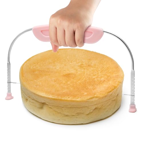 Tortenschneider Tortenbodenschneider Edelstahl Kuchenschneider Höhenverstellbar Tortenboden Schneidehilfe Tortensäge zum Gleichmäßigen Schneiden von Tortenböden