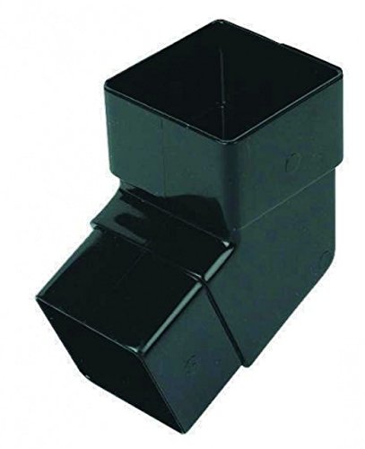 FLOPLAST 65mm Square Downpipe 112.5 Degree Offset Bend - Black