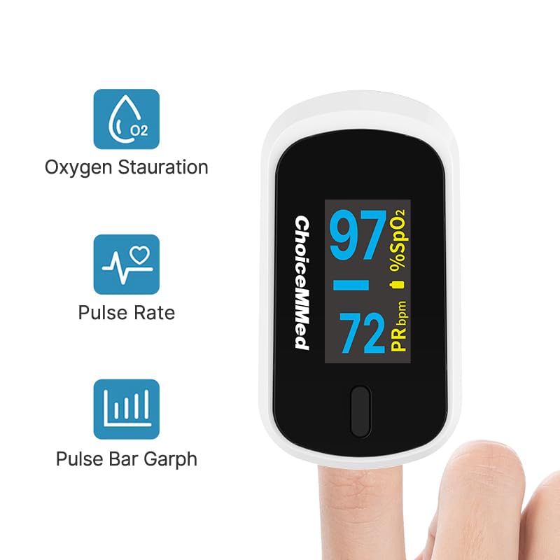 Choicemmed MD300cn310 Fingertip Pulse Oximeter | Pulse rate | Oxygen saturation | High accuracy | Easy operated and Carrie - Pack of 1 Choicemmed MD300cn310 Fingertip Pulse Oximeter | Pulse rate | Oxygen saturation | High accuracy | Easy operated and Carrie - Pack of 1