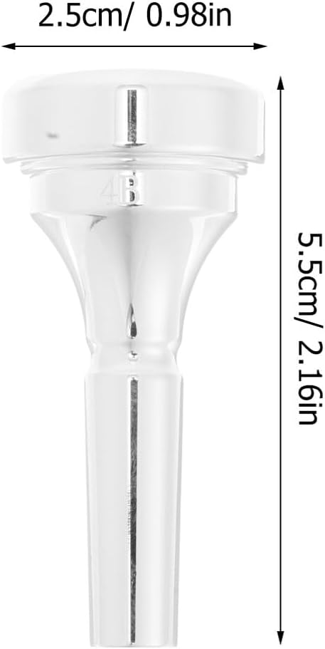 Brass Cornet Mouthpiece, Silver Plated Brass Accessory for Beginners