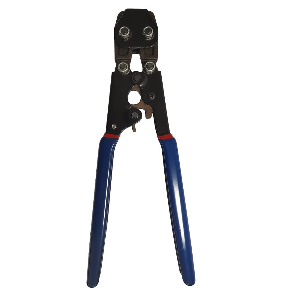 SANIK Ratchet PEX Pipe Clamps Cinch Tool, Crimping for Stainless Steel Clamps from 3/8 inch to 1 inch with 20pcs 1/2 inch and 10pcs 3/4 inch