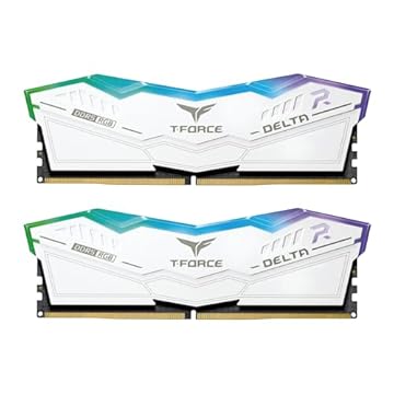 TEAMGROUP T-Force Delta RGB DDR5 Ram 32 GB (2 x 16 GB) 6000 MHz PC5-48000 CL38 Intel XMP 3.0 e AMD Expo Módulo de Memória de Desktop Compatível Ram Branco FF4D532G6000HC38GDC01