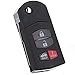 ECCPP 1-Pack Keyless Entry Remote Car Key Fob Replacement KPU41788 GP7A-67-5RYB Fit for 2005-2013 for Mazda 3 2.0L 4 Buttons Programmable Key Fob