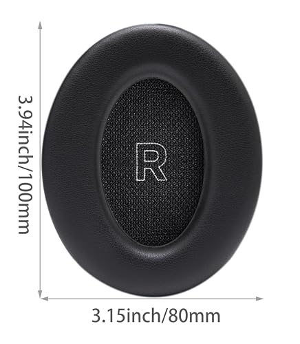 Repuestos para almohadillas de auriculares compatibles con Bose QC Ultra | Almohadillas de cuero proteico negro de alta densidad y aislamiento acústico miniatura 3