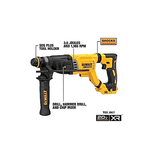 DEWALT 20V MAX Rotary Hammer, SDS Plus, 11/8Inch, Tool Only (DCH263B
