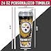 Rico Industries NFL Football Pittsburgh Steelers Metallic Tie Dye Personalized 24oz Acrylic Tumbler W/Hinged Lid - Team Colored Metallic Art Plastic Travel Tumbler - Keeps Drinks Cold or Hot