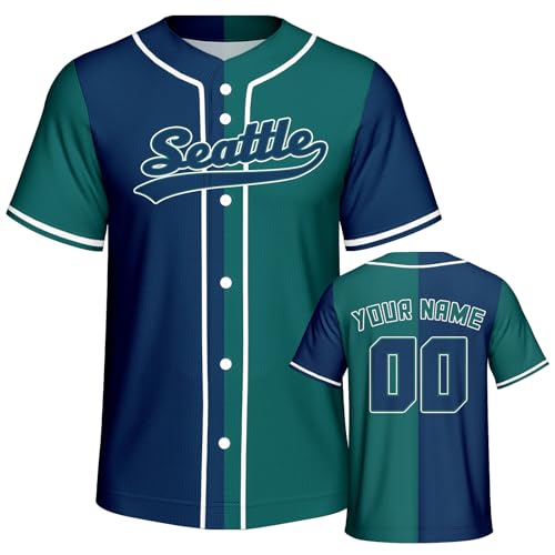 Custom Baseball Jersey Split Button Down Baseball Shirts Printed Stitched Name Number Fans Gift for Men Women Youth Kid S-6XL