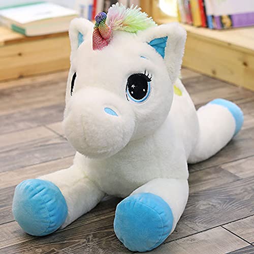 Lindo Juguetes De Peluche De Unicornio Arcoíris Kawaii Almohada De Unicornio Muñeca De Animales De Dibujos Animados De Peluche Muñeca De Apaciguamiento De Bebé para Niños Regalo 80cm Blanco