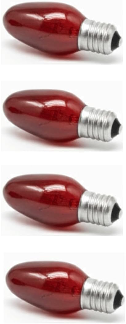 Red Night Light Bulb Replacement Bulbs (5W or 7W) 120V - 4 CT