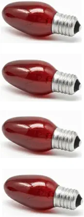 Red Night Light Bulb Replacement Bulbs (5W or 7W) 120V - 4 CT