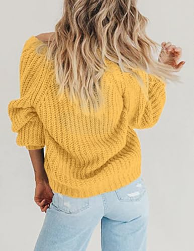 Image of Zeagoo Women's 2026 Fall Chunky Knit Cardigans Open Front Long Sleeve V Neck Button Loose Cardigan Sweaters