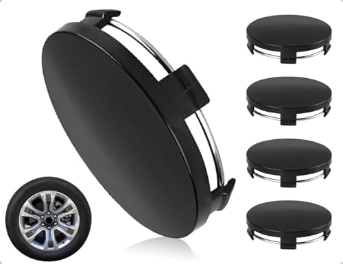 AOYEGIC 4 Stück Nabendeckel ABS Radnabenkappen Universal Felgendeckel Felgenkappen Kompatibel mit VW Auto Kompatibel mit BMW Auto(Schwarz OD 60mm ID 56mm)