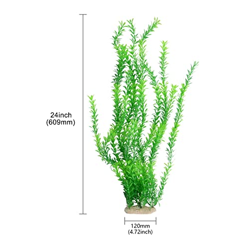 Saim 24" Large Aquarium Plants Artificial Plastic Fish Tank Plants Decorations Ornament For Fish #TOP3