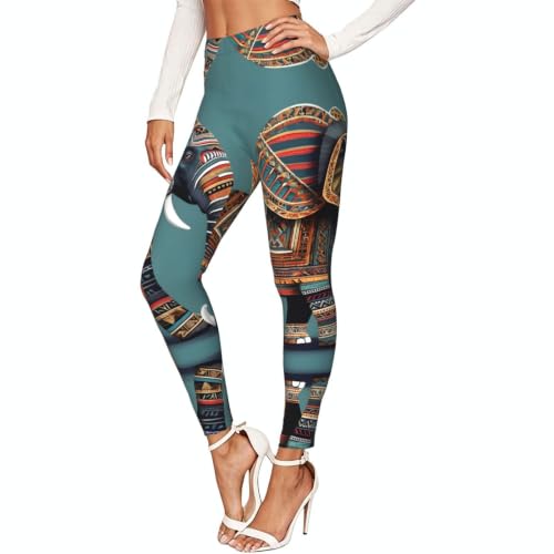 Leggings de compresión suave moldeadores y elásticos con diseño azteca