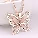 Produktbild Swiftswan Couture Damen anhänger Halskette Damen Rose Gold Opal Schmetterling anhänger Halskette Pullover Kette schmuck Geschenk