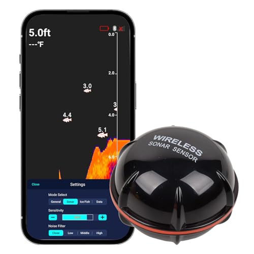 Advwin Portable Wireless Fish Finder and Depth Finder for Recreational Fishing from Dock, Shore, Bank or Kayak, Castable Sonar Detector with App Bluetooth Connection