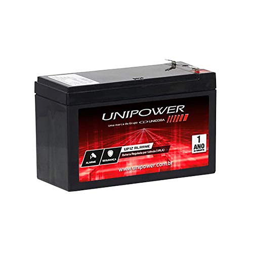 Bateria Selada 12V 5Ah Up12 Alarmeplus Preta Unipower, UNIPOWER, UP12 Alarmeplus, Preto