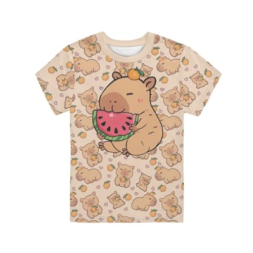 Image of Xhuibop Kids Tshirts Girls Boys 3-16 Years Summer Clothes for Teens Loose Fitting Tops
