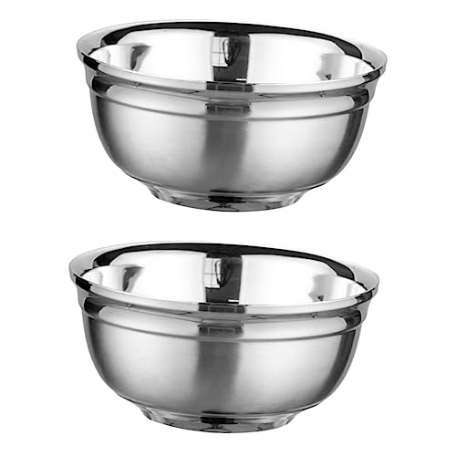 MUELODSIC 2 pezzi Ciotole Doppio Livello in Acciaio Resistente Isolamento Termico per Zuppe e Noodles Contenitori Alimentari Resistenti Odori per Casa e Ristorante