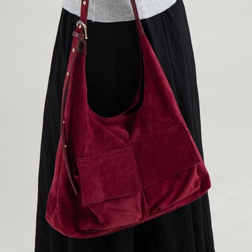 Sac de navetteur décontracté en daim café style vintage - 3