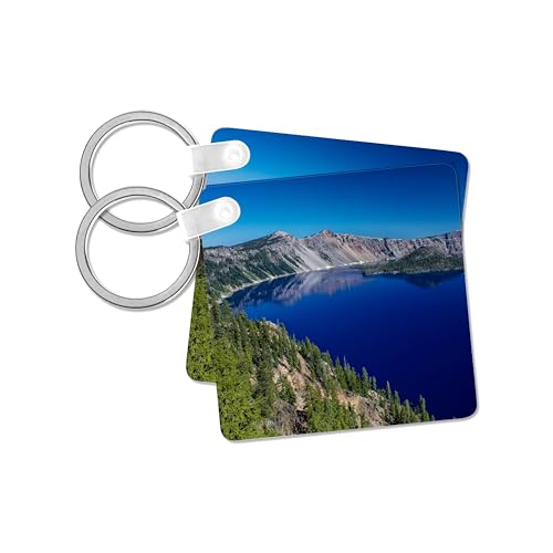 Porte-clés lac Crater Oregon lot de 2 accessoires de sac et clés de voiture 5,7 cm