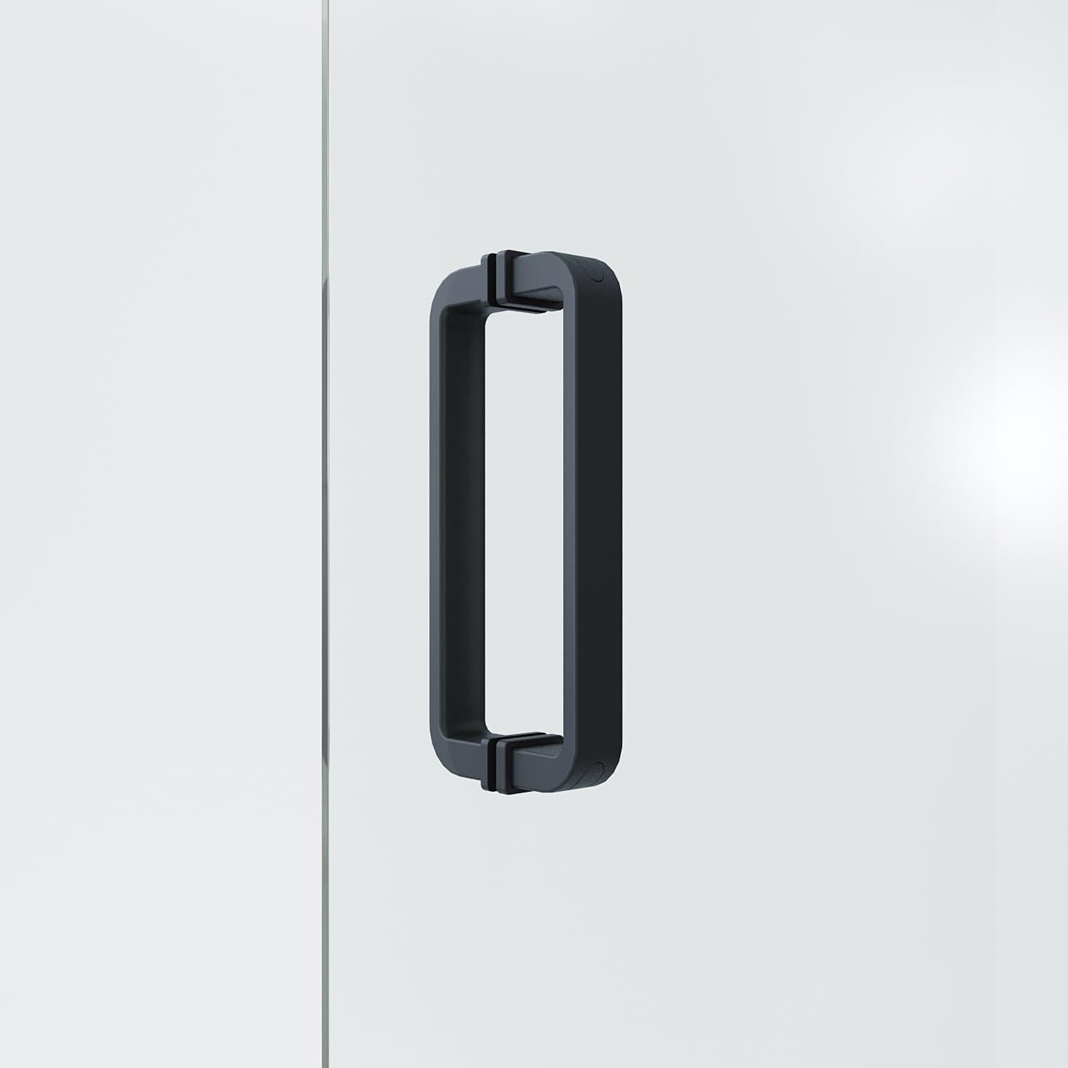 SANYROI shower door handle, hole spacing 145mm, shower cabin handle, arched glass door handle, zinc alloy, matt black, solid, length 160 mm
