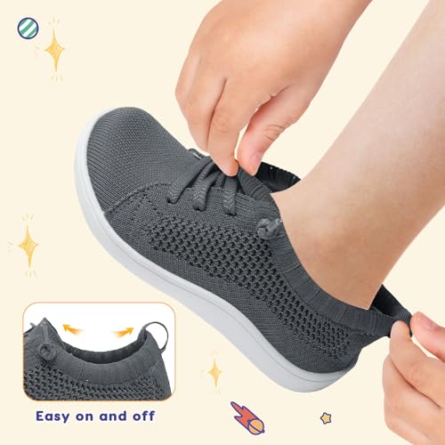 Image of LeIsfIt Toddler Shoes Girls Boys Wide Shoes Kids Zero Drop Minimalist Sneakers Barefoot Slip on Tennis Sneakers
