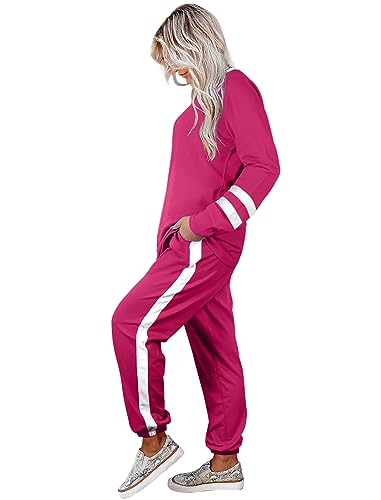 Image of Aloodor Sweatsuit for Women 2 Piece Outfits for Womens Crewneck Sweatshirts Pullover